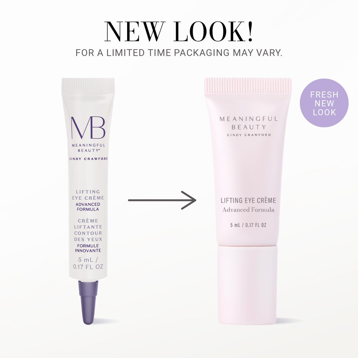 Meaningful Beauty lifting eye creme application closeup showing fast absorption