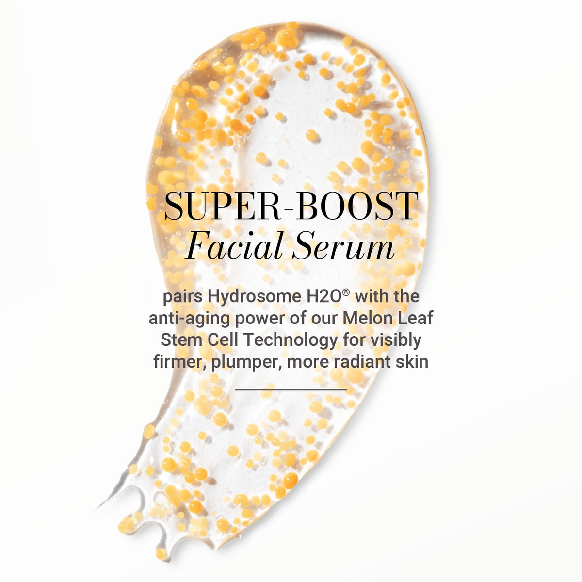 Melon Serum hyaluronic acid swatch suggesting plump, refreshed skin.