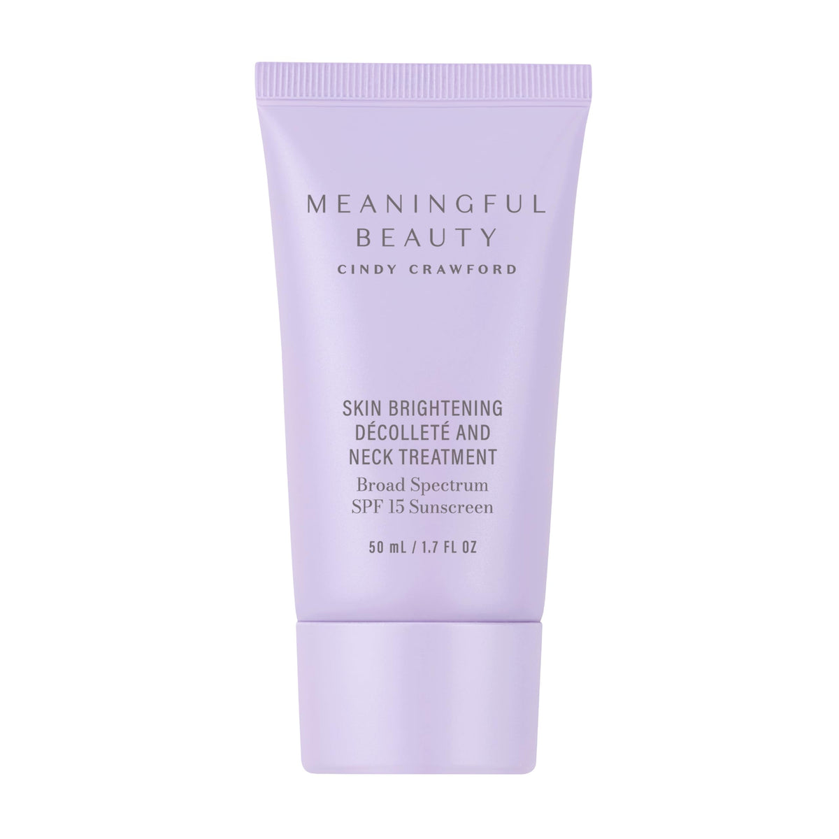 Meaningful Beauty neck-decollete SPF15 cream jar hydrates and brightens for the neck area.