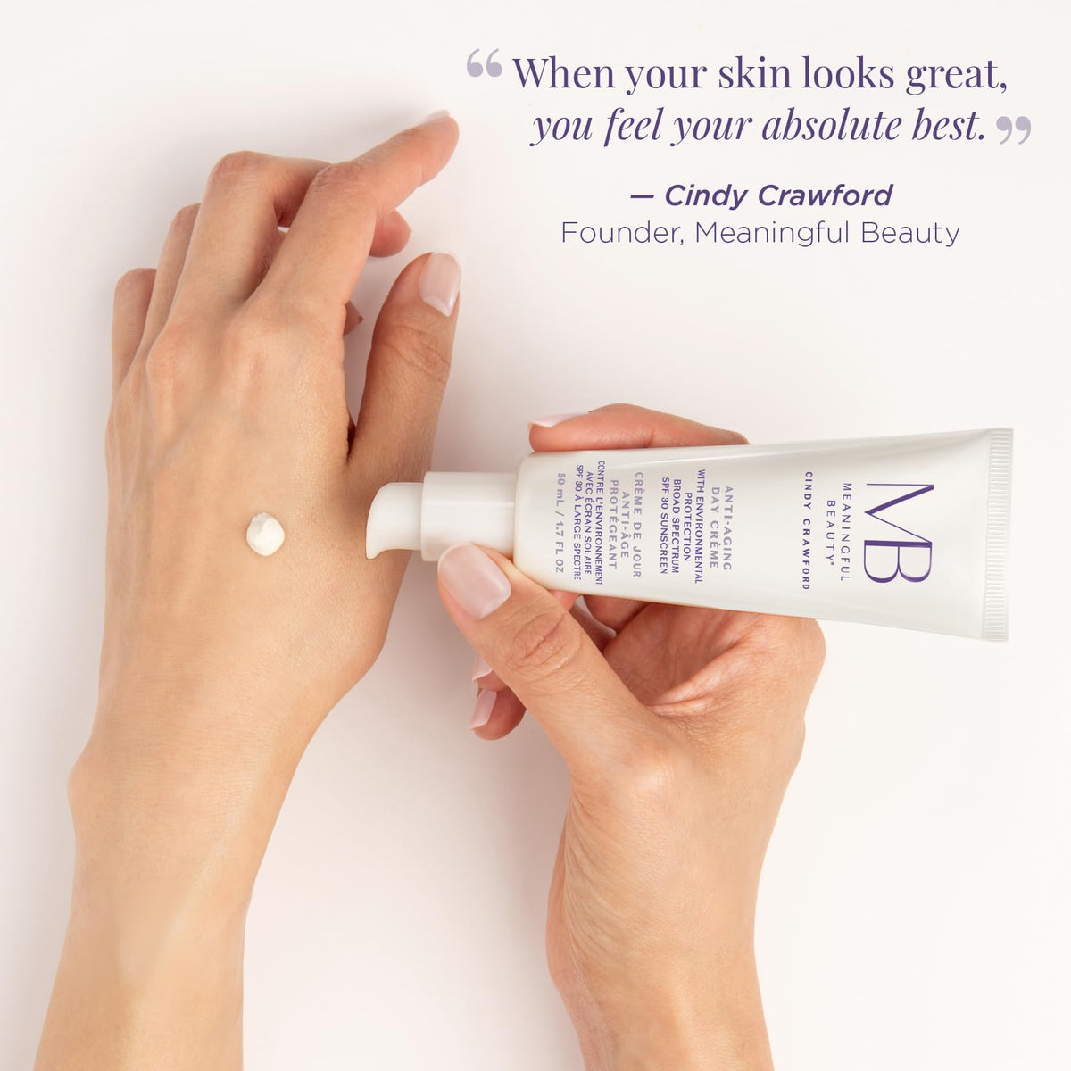 Meaningful Beauty Peony root and Helichrysum extract plumping and firming.