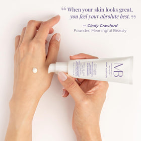 Meaningful Beauty Peony root and Helichrysum extract plumping and firming.