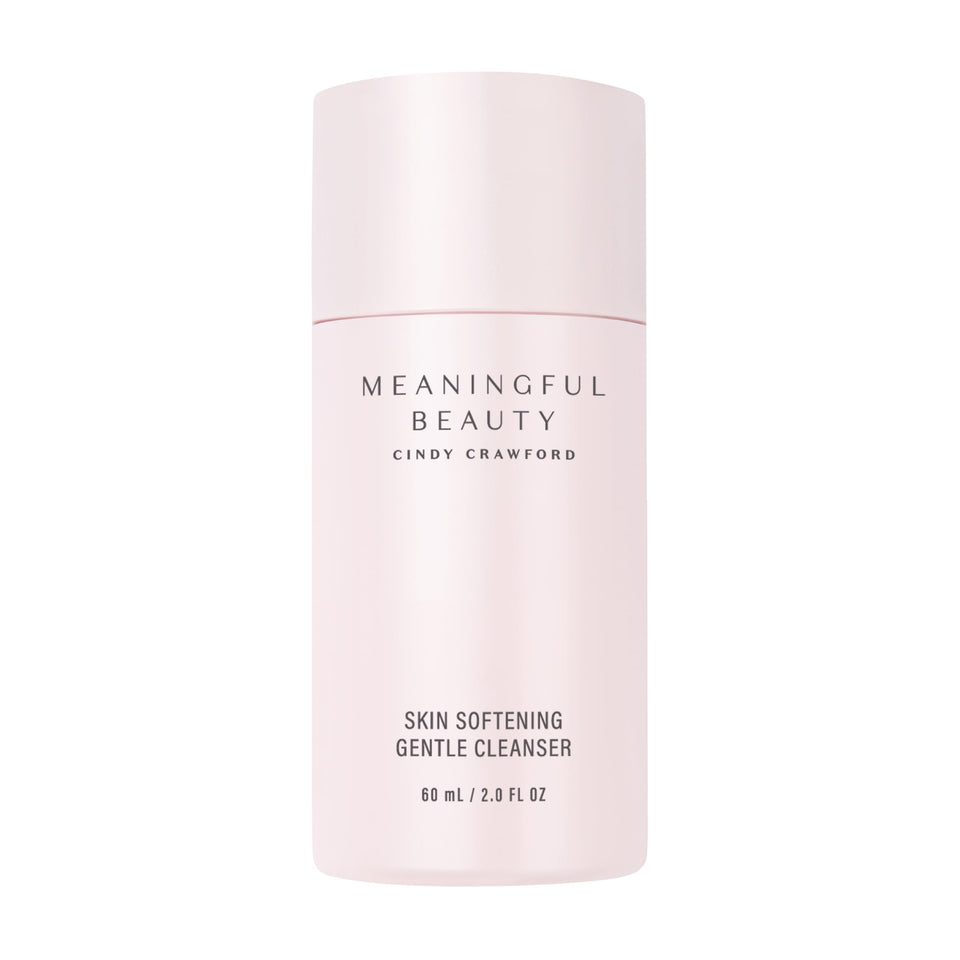 Meaningful Beauty bottle pour demonstrates gentle cleanse for radiant skin.