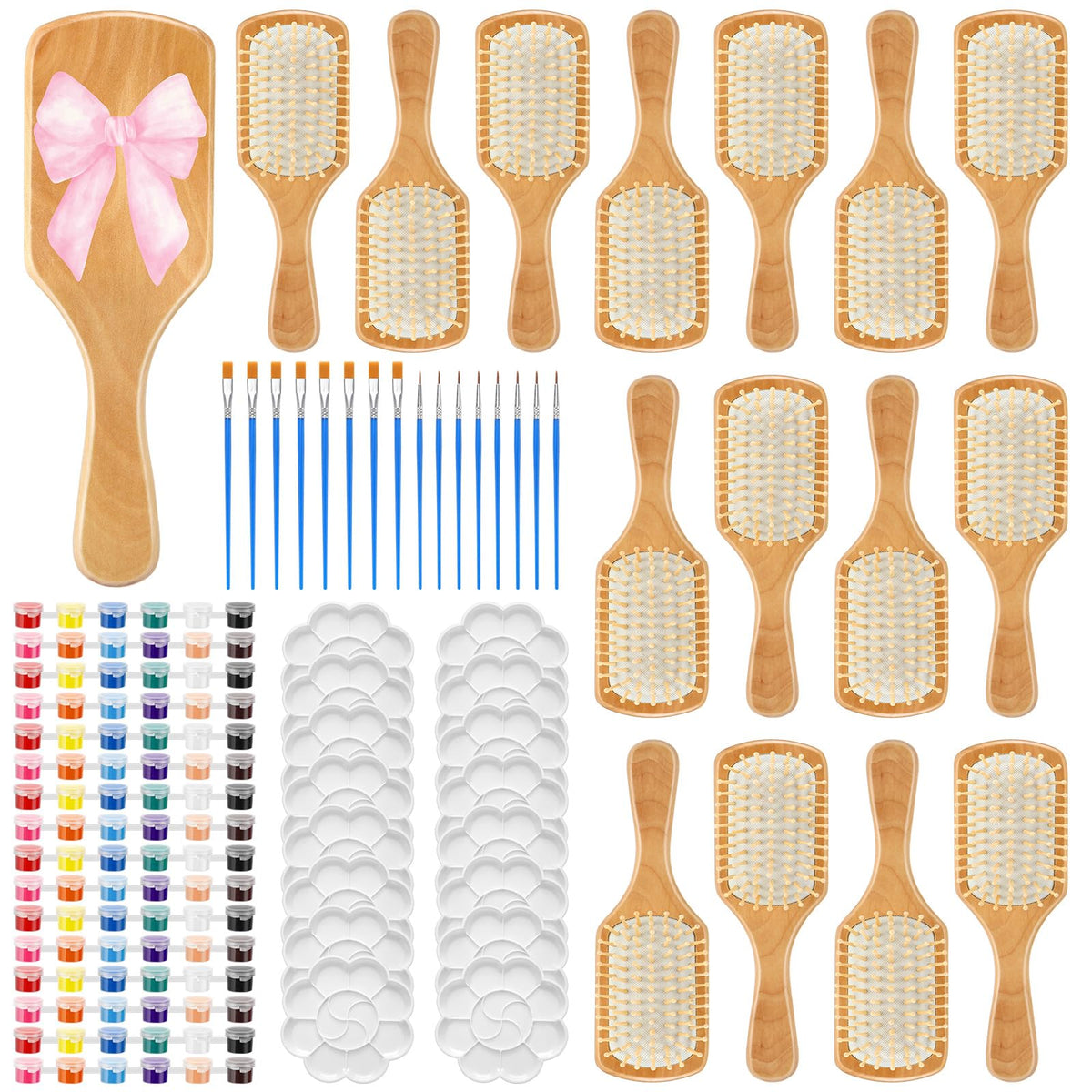 Meanplan 16-set wooden hairbrush painting kit ready for customization