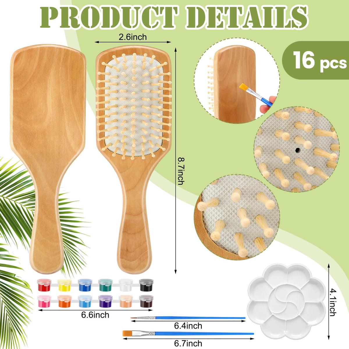 Bright acrylic paints for Meanplan wooden hairbrush designs