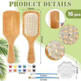 Bright acrylic paints for Meanplan wooden hairbrush designs