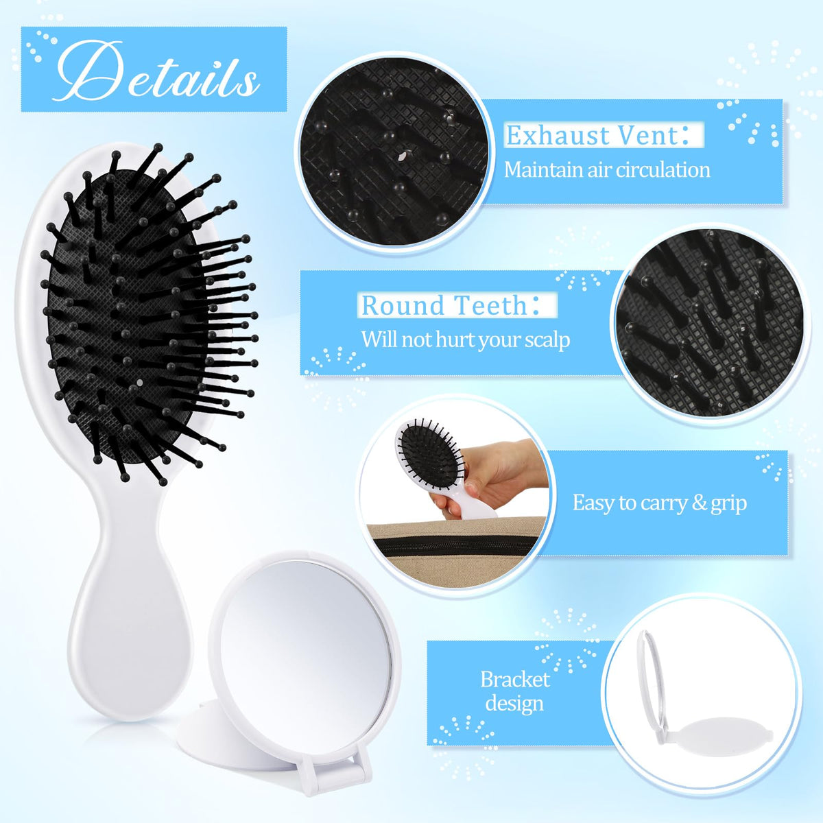 Meanplan detangler brush close-up with spherical bristles for scalp massage.