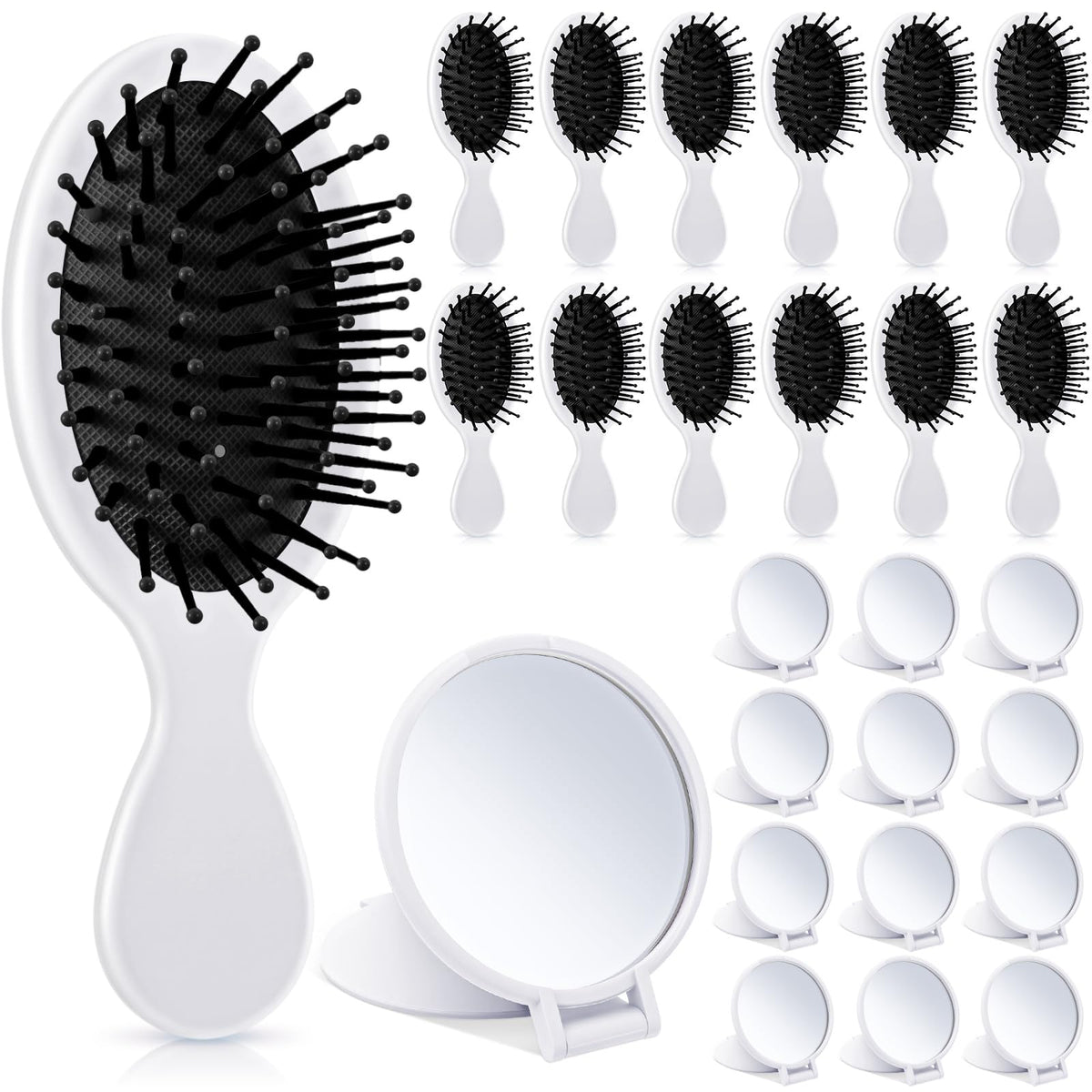 Meanplan mini detangler brush in white for gentle detangling across hair types.