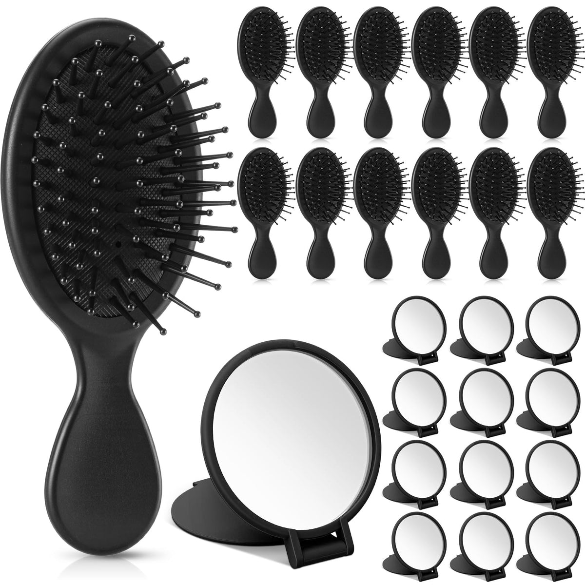 Meanplan mini hair brush set packaging highlights compact, travel-ready kit for parties.