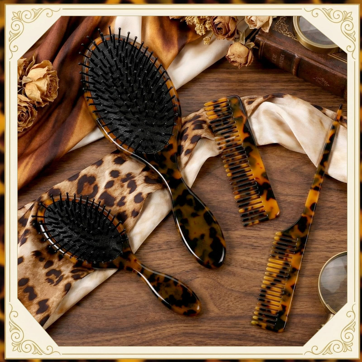 Meanplan tortoise shell tail design brush for precise parting