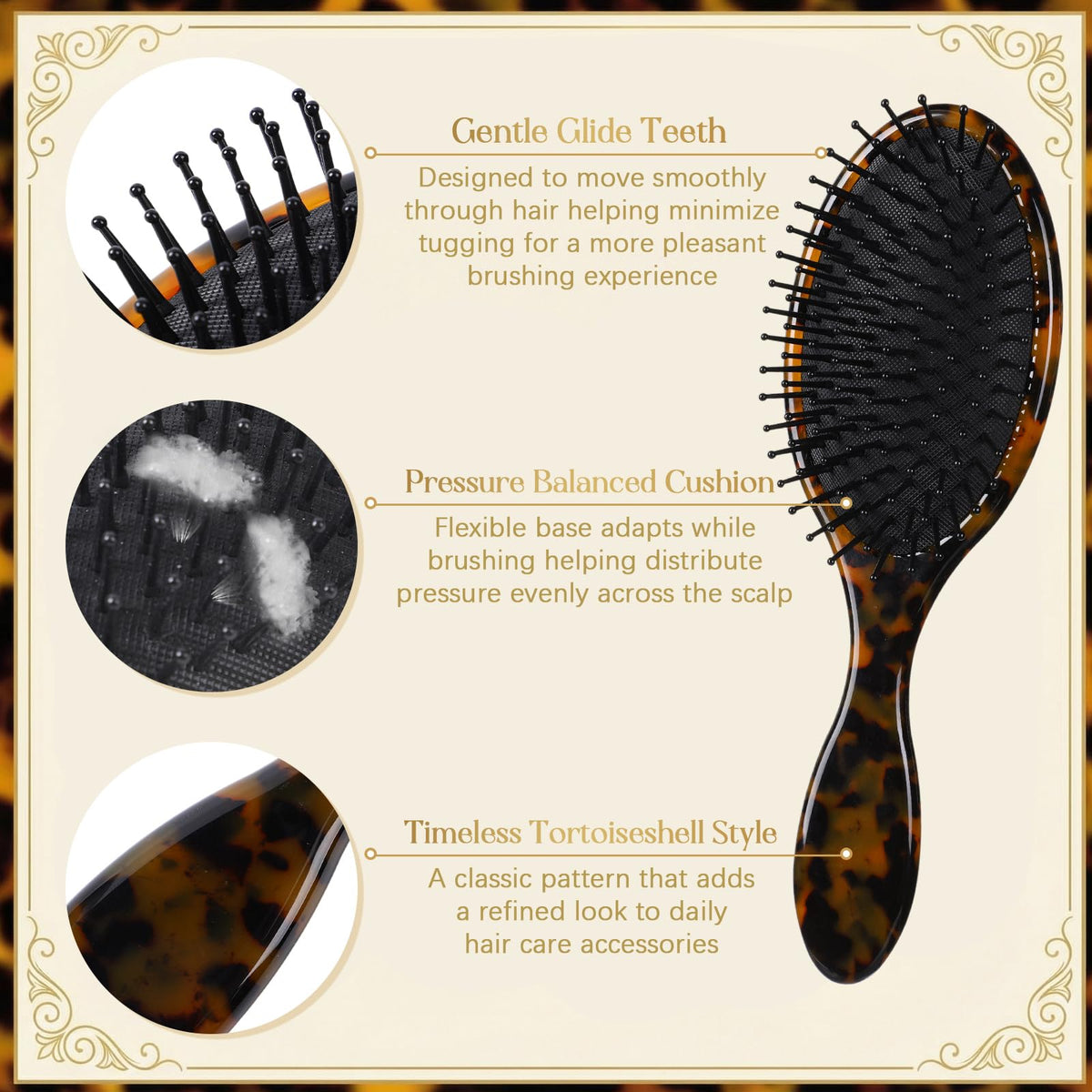 Meanplan tortoise shell wide tooth comb protects hair while detangling