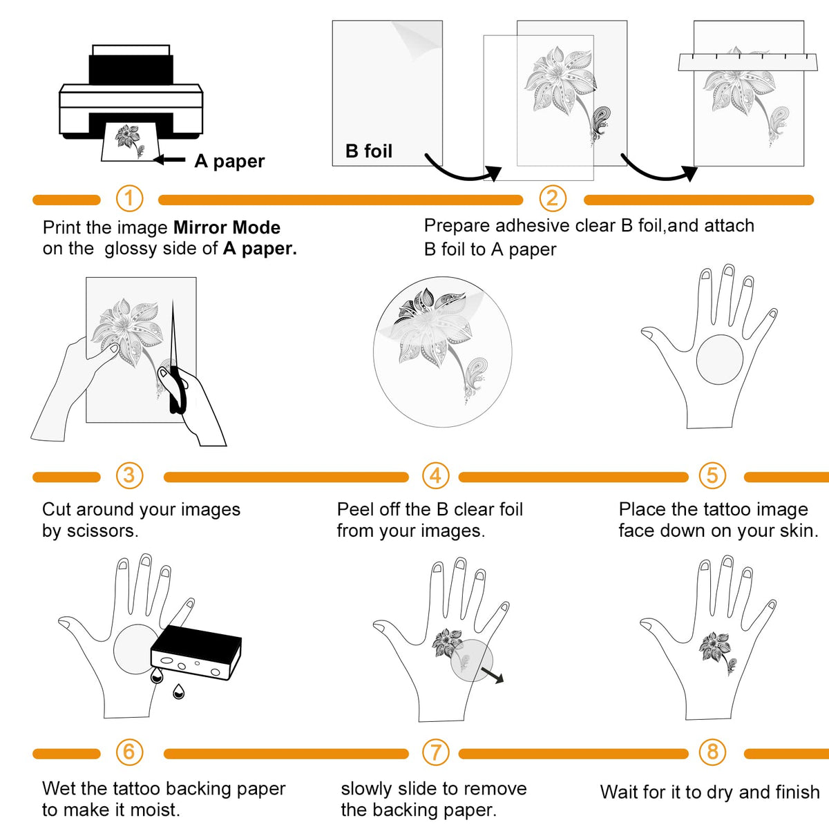 MECOLOUR transfer paper supports easy rub-on tattoos for cosplay and costumes