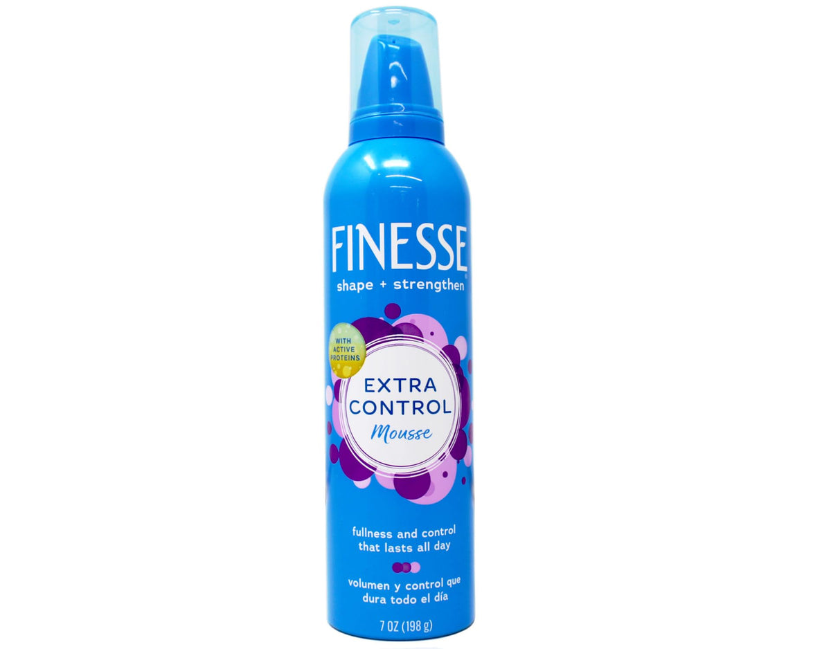 MECDY Finesse Extra Control Mousse hand-styling foam for sculpted texture.