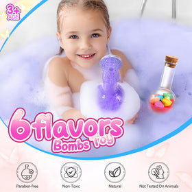 MeCids bottle stopper being pulled reveals fizz and color in the tub