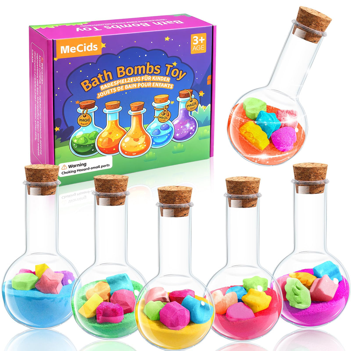 MeCids Magic Potion bath bombs gems sparkle for imaginative bath time play