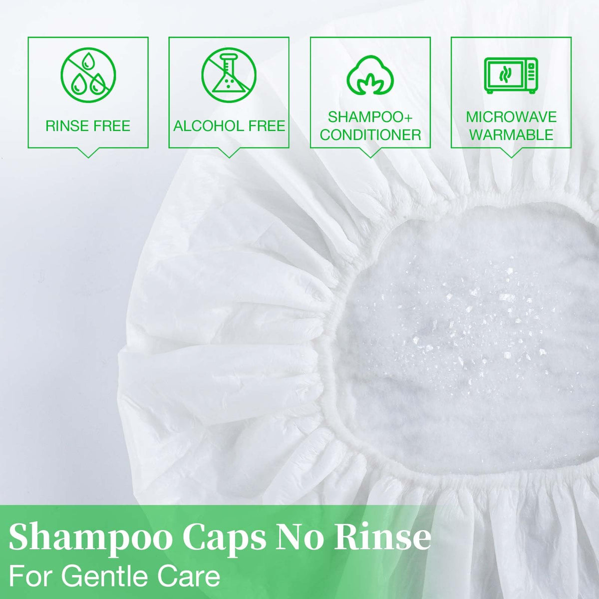 MED shampoo caps head-application for gentle cleansing without water