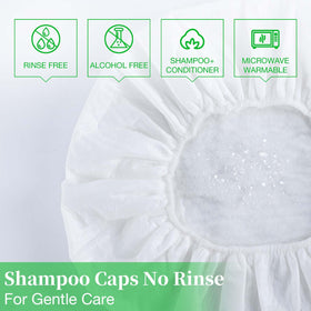 MED shampoo caps head-application for gentle cleansing without water