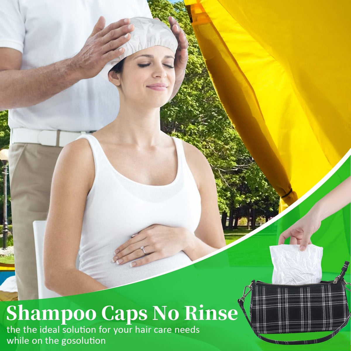 MED shampoo caps microwave-ready cap image highlighting quick warm-up option