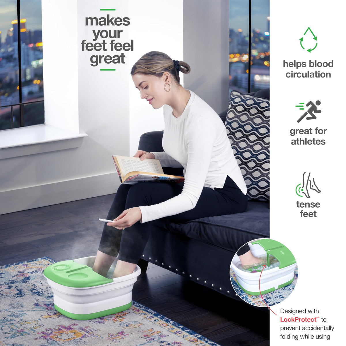 Medical king foot spa collapsible-design provides compact storage and travel convenience.