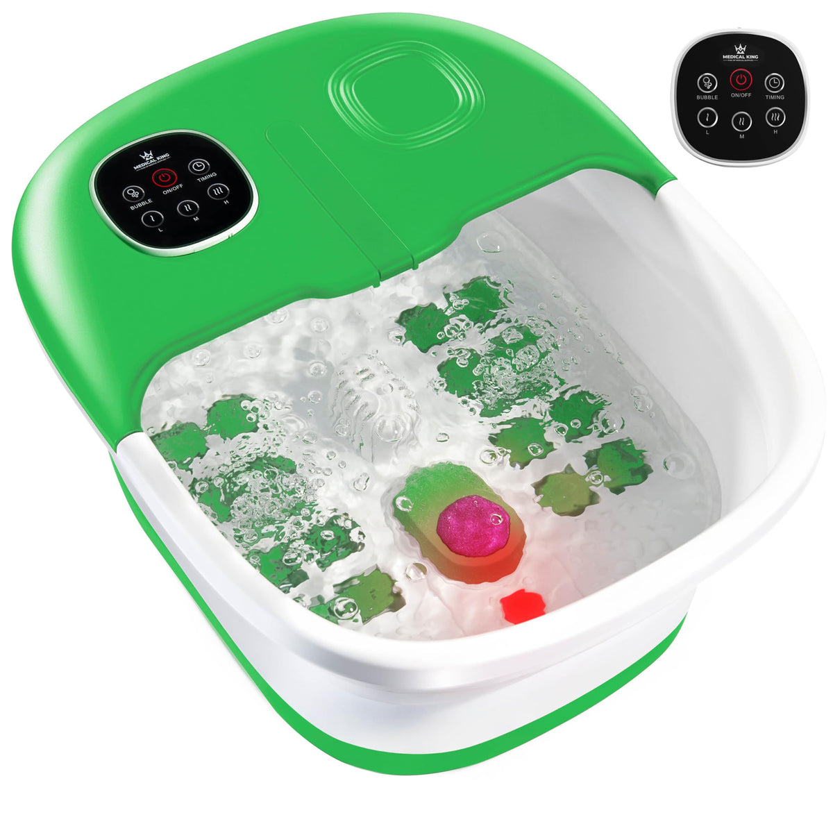 Medical king foot spa with heat and jets offers soothing at-home foot care.