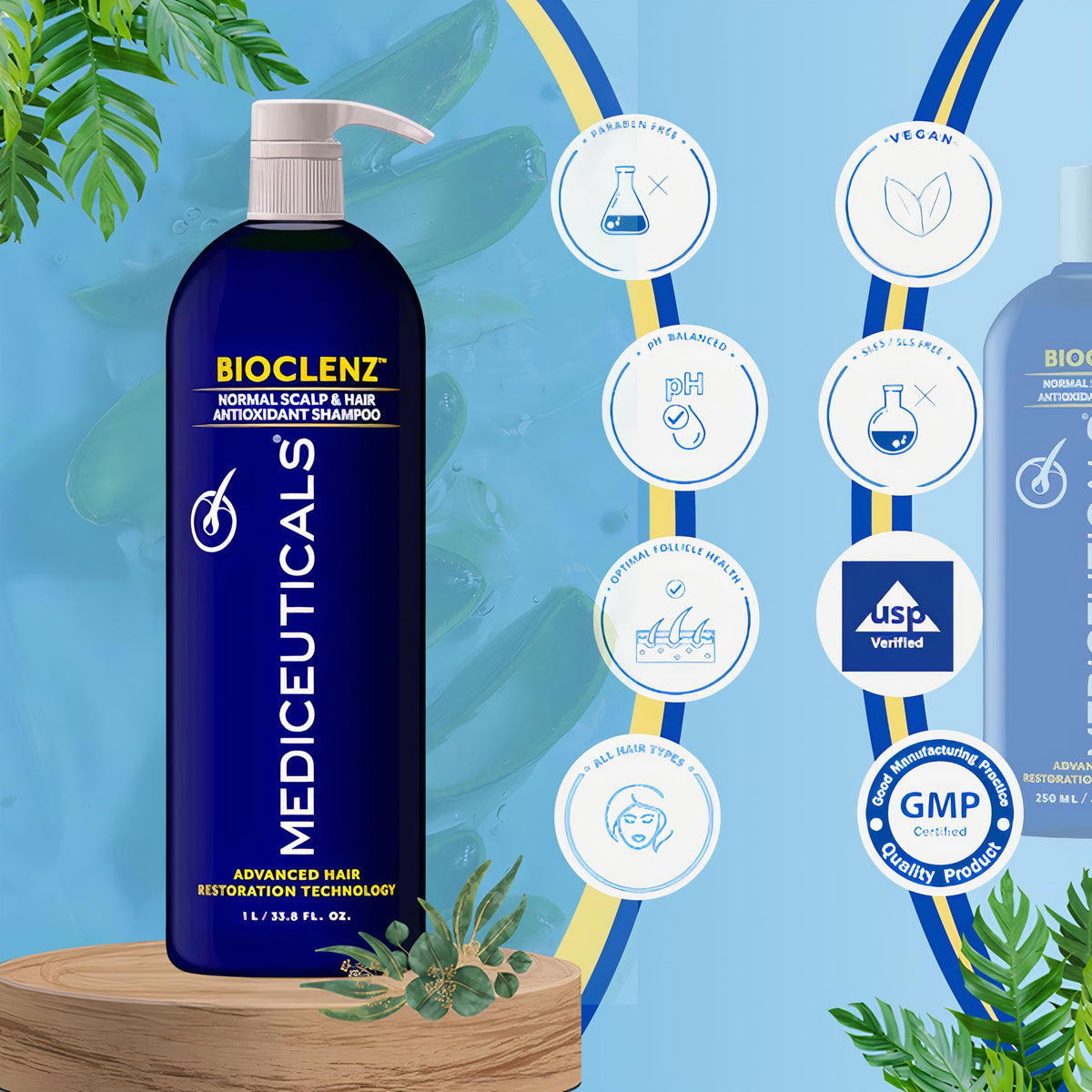 Bioclenz bottle sits in a bathroom, signaling an approachable routine