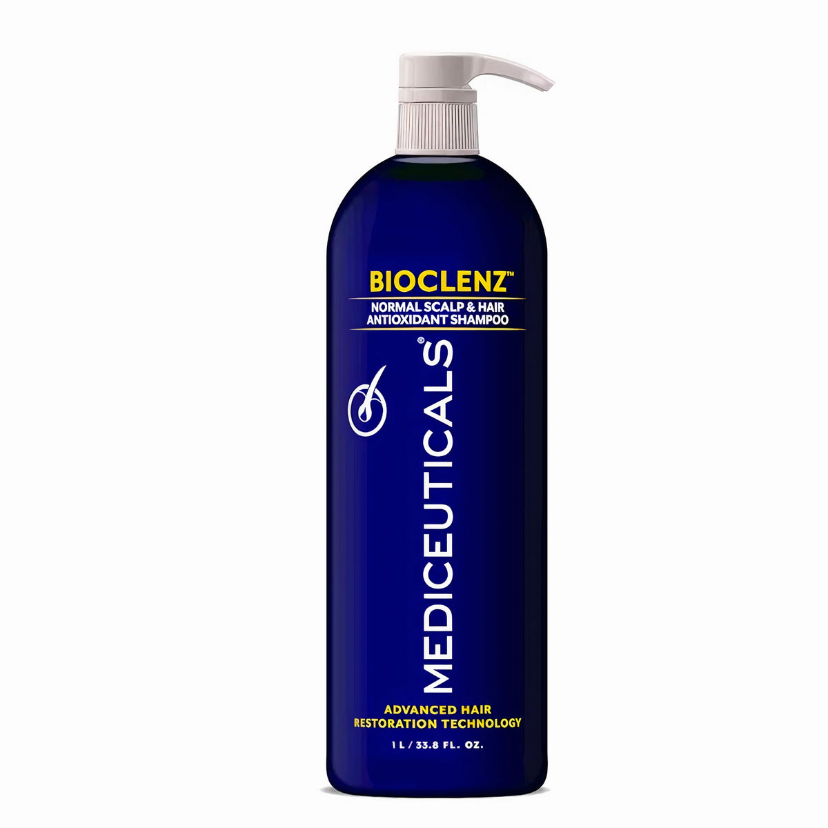 Bioclenz shampoo bottle front promotes shedding-friendly scalp care