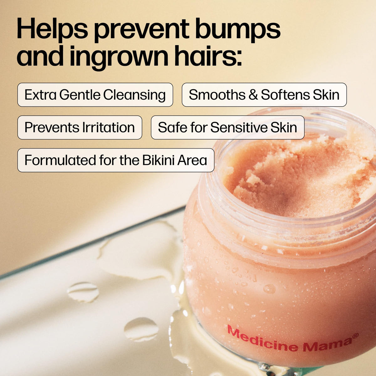 VMAGIC sugar scrub being applied to skin for gentle cleansing and exfoliation