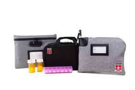 MEDICINE RX SAFE bag dimensions shown for packing