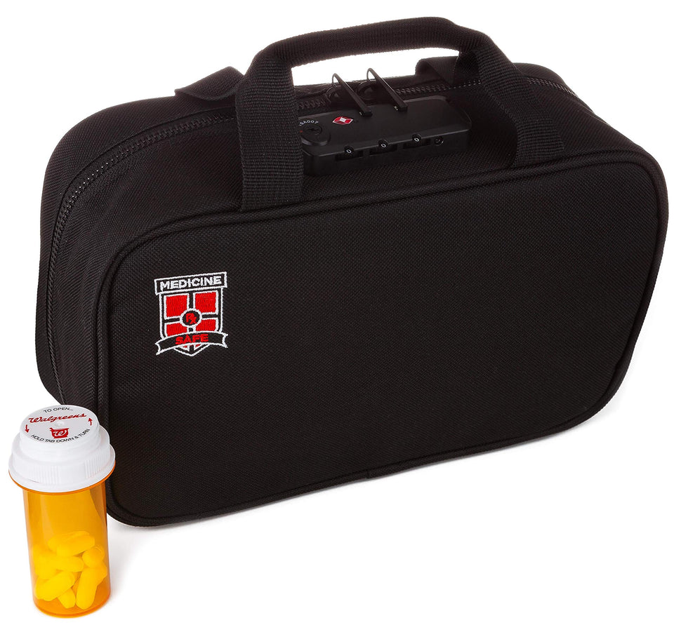 MEDICINE RX SAFE bag front view for secure travel organization