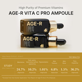 Medicube Age-R Vita C Pro Ampoule packaging box showcases premium skincare packaging.