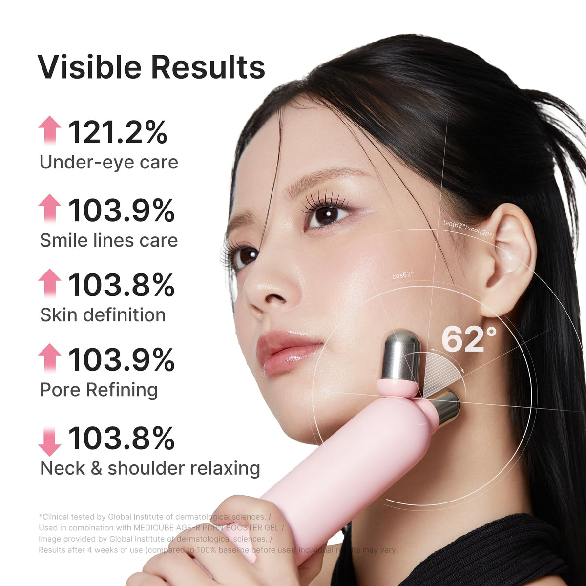 Medicube booster purple mode shown for relaxing neck and body care.