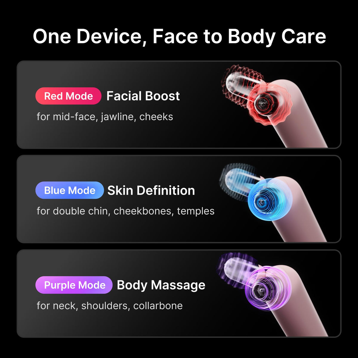 Medicube booster red mode activated for boost-focused facial care options.