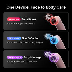 Medicube booster red mode activated for boost-focused facial care options.
