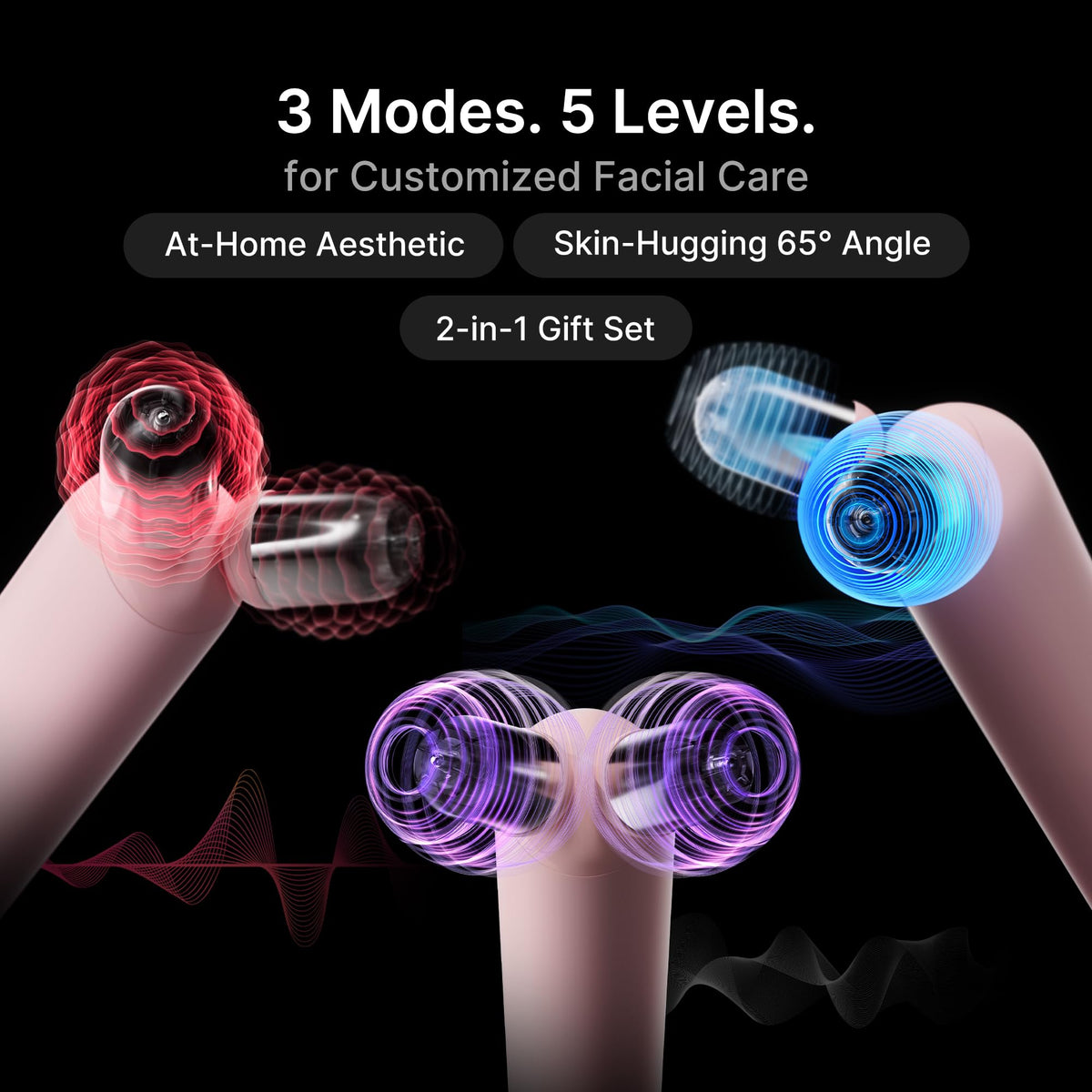 Medicube mini-booster-pro-plus close-up on skin during massage.