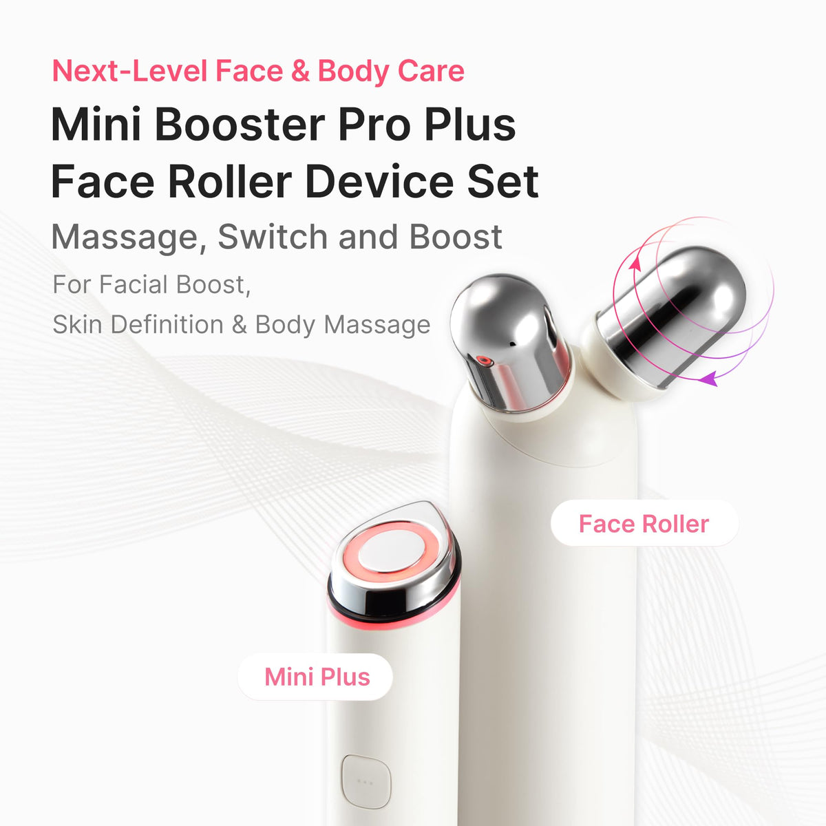 Medicube mini-booster-pro-plus main unit shown for compact at-home therapy.