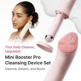 Medicube Mini Booster Pro Plus blue pattern illustrates vibration modes for deep cleansing