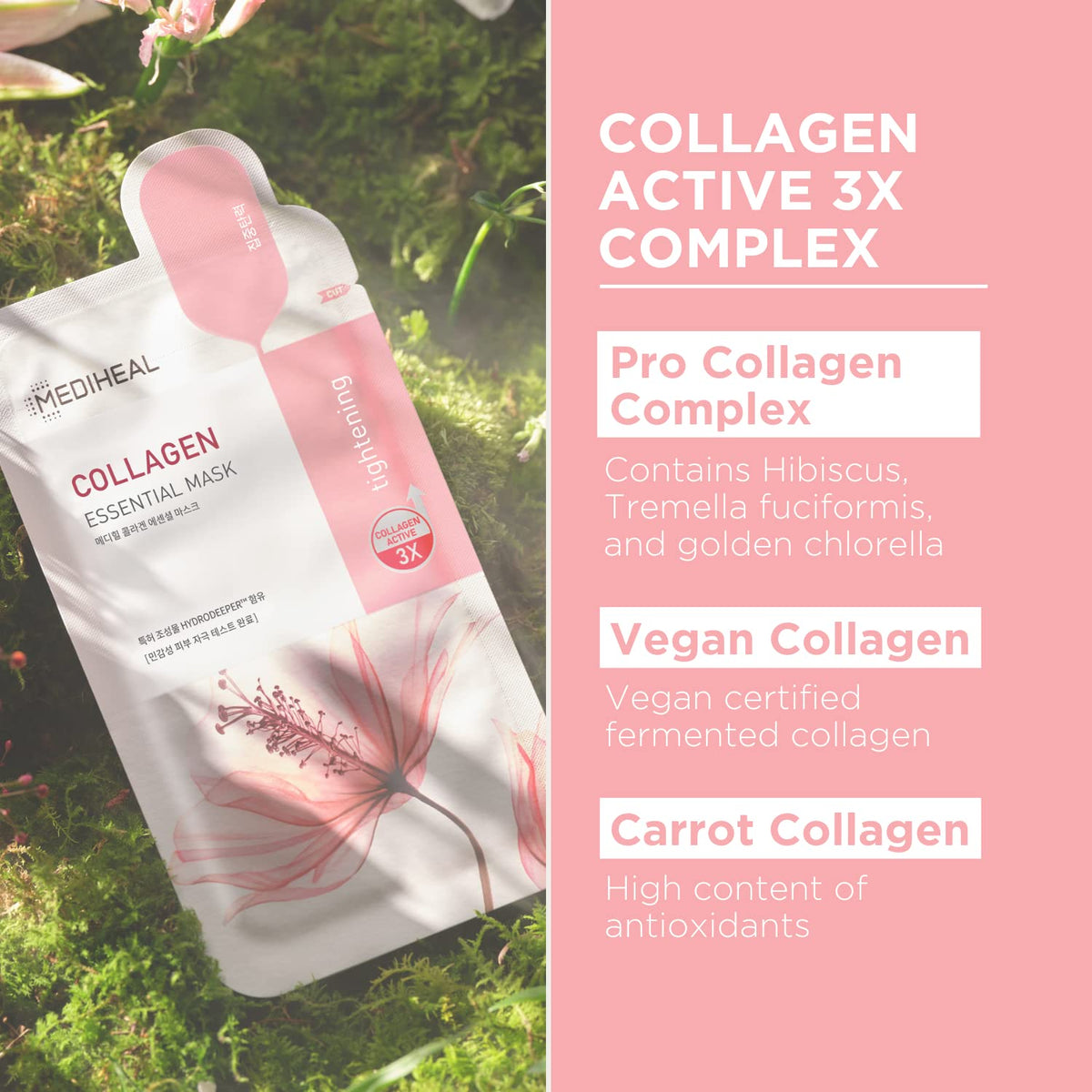 Mediheal Collagen mask worn on face demonstrates snug fit and hydration delivery