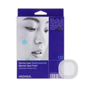 Mediheal Derma Clear packaging close-up showing the 132-count box for blemish protection.