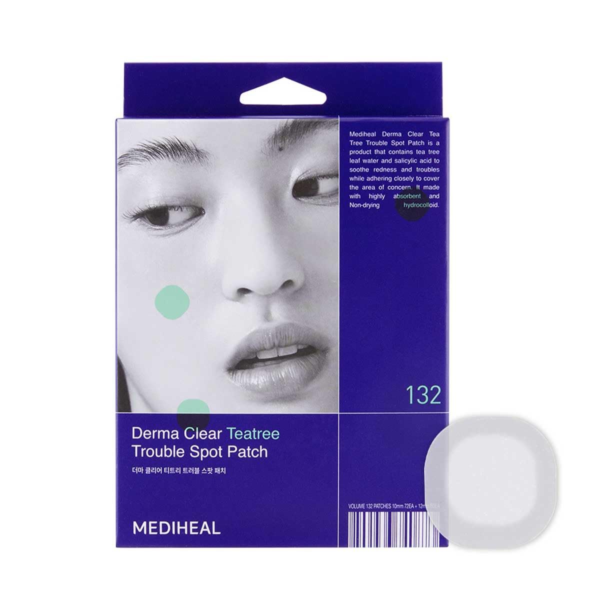 Mediheal Derma Clear Tea Tree Patch 132-count pack for discreet blemish care.