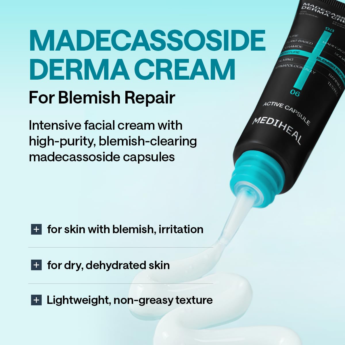 Close-up of the cream texture demonstrates lightweight, non-greasy hydration for daily use.