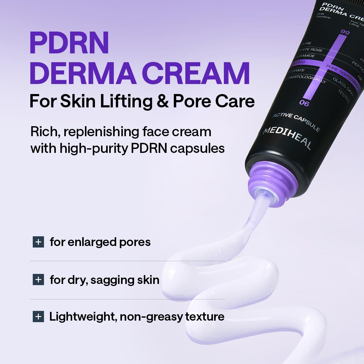 Mediheal Derma Cream PDRN elasticity close-up for firmer-looking skin.