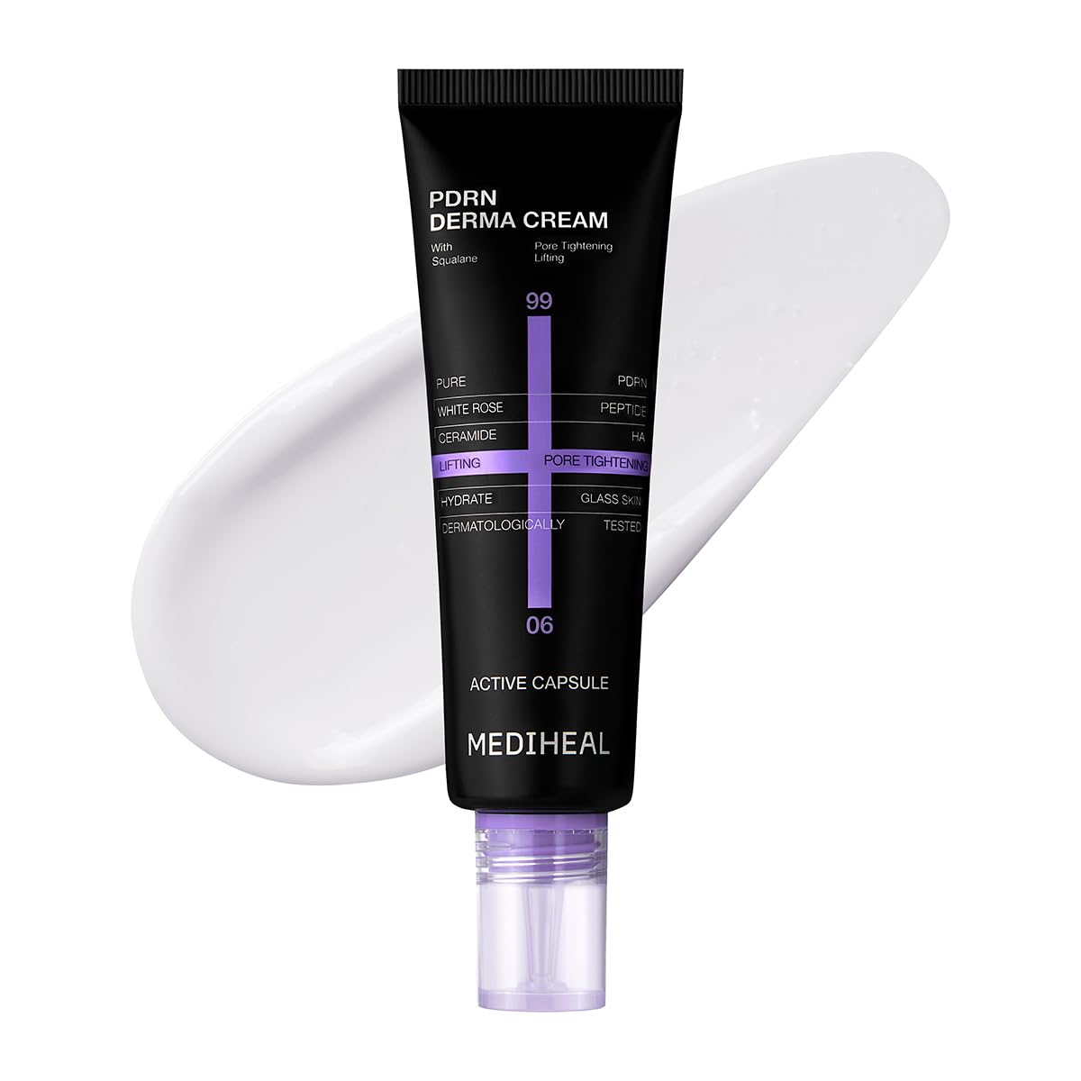 Mediheal Derma Cream PDRN pores close-up for smoother-looking skin texture.