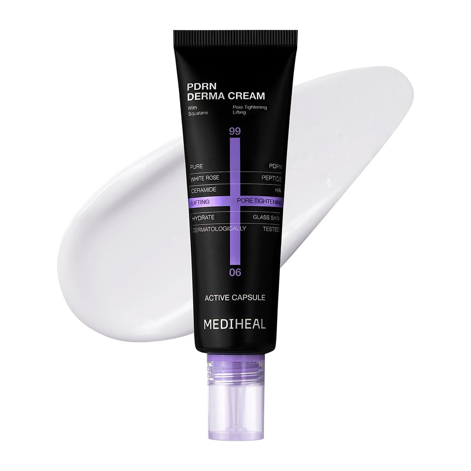 Mediheal Derma Cream PDRN pores close-up for smoother-looking skin texture.