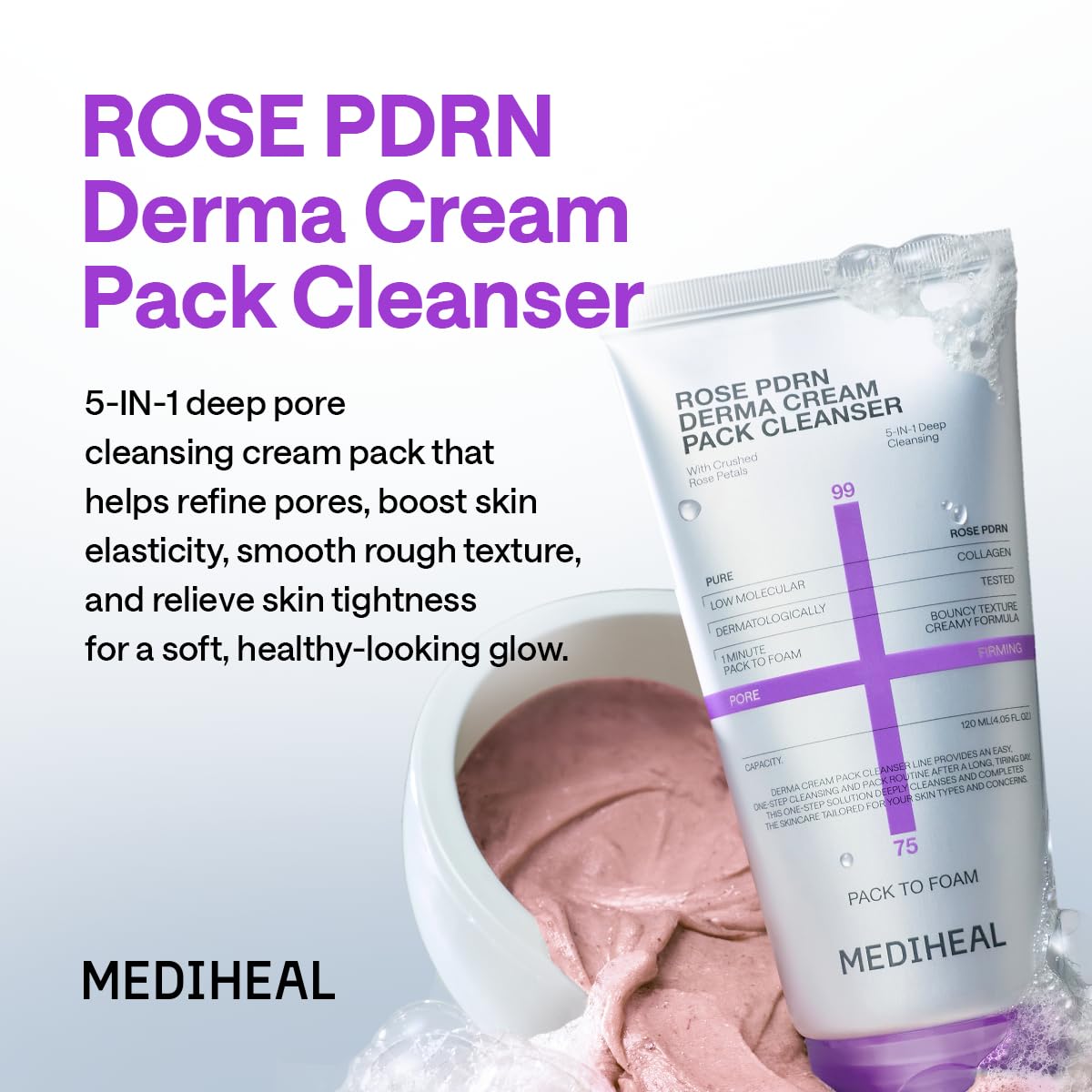 Mediheal Derma rose petals close-up highlighting nourishing ingredients.