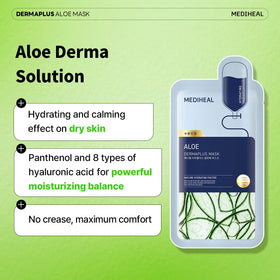 Mediheal Dermaplus Aloe Mask essence absorbed for refreshed, non-sticky finish.