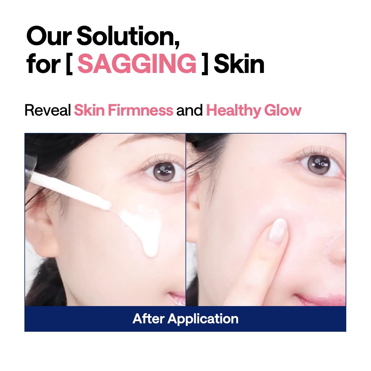 Mediheal Firming Volume Serum being applied to cheek suggests ready-to-use routine.