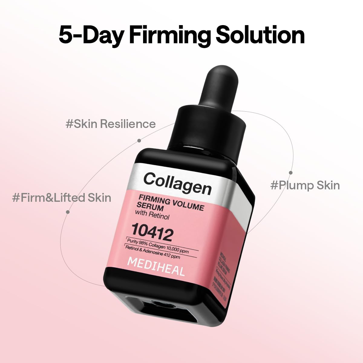 Mediheal Firming Volume Serum texture close-up reveals smooth, non-sticky finish.