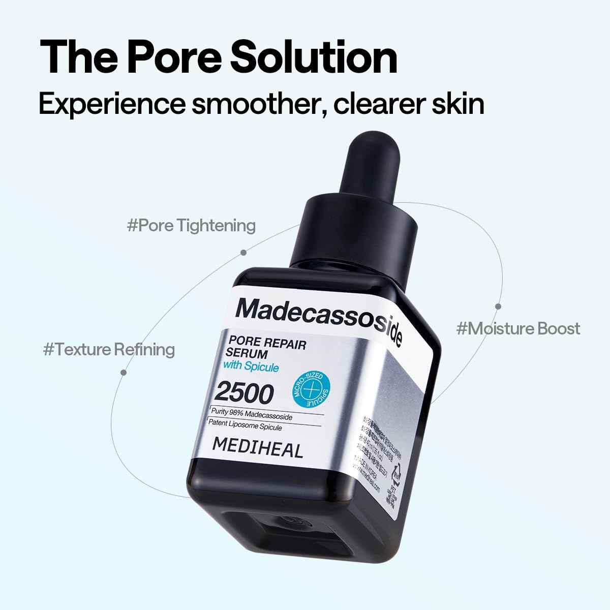 Mediheal Madecassoside hypoallergenic label signaling gentle formula.