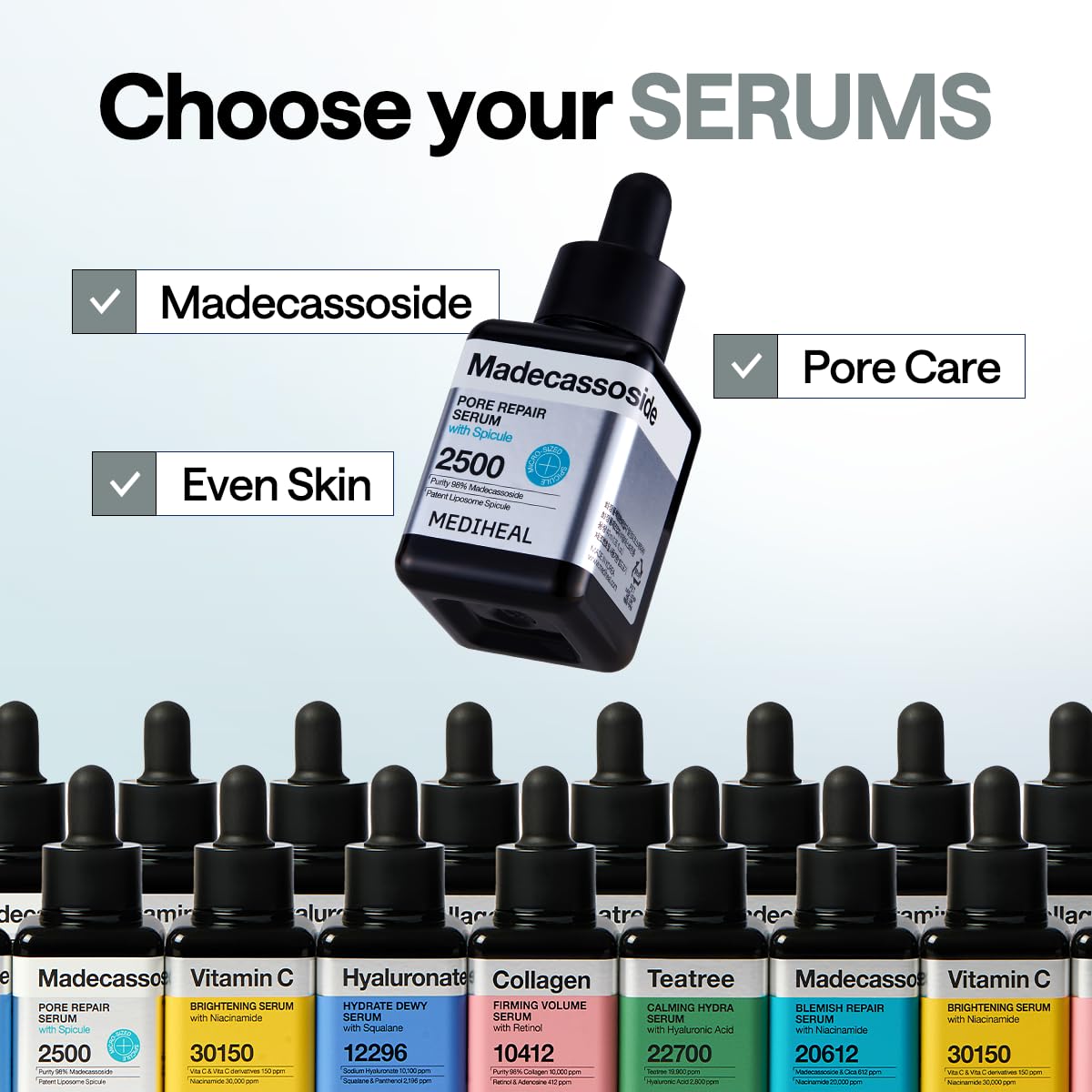Mediheal Madecassoside liposome spicule detail showing potent formula.