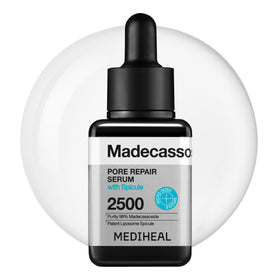 Mediheal Madecassoside pore repair serum bottle with a hydrating texture.