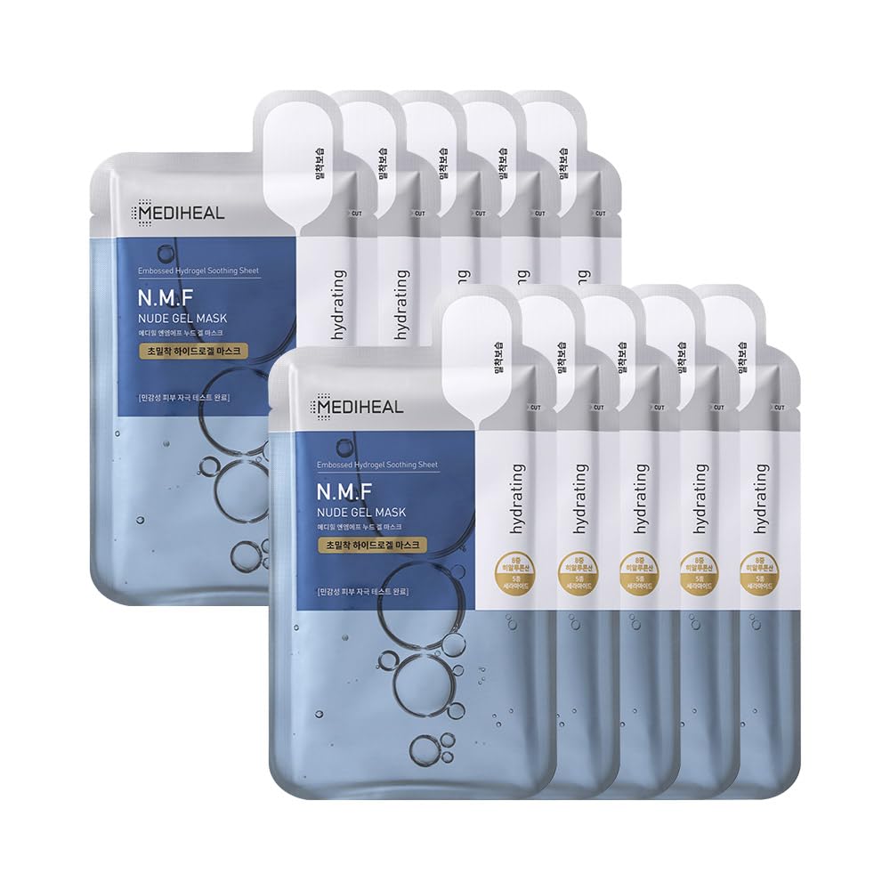Mediheal NMF Nude Mask embossed hydrogel sheet for full-face hydration.